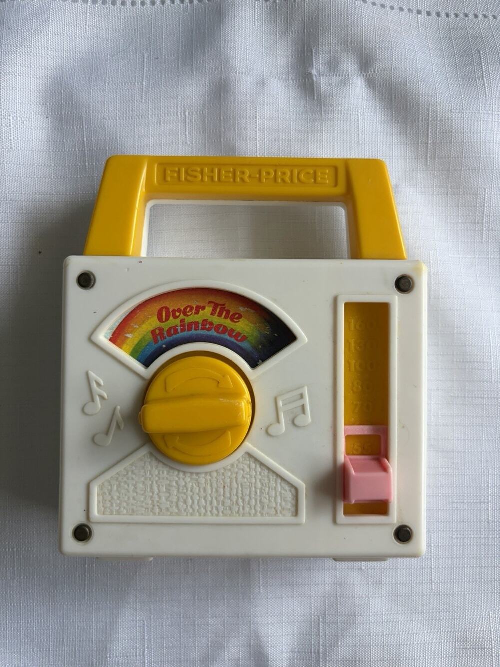 1981 FISHER PRICE OVER THE RAINBOW RADIO MUSIC BOX TOY WINDUP (WORKS!)